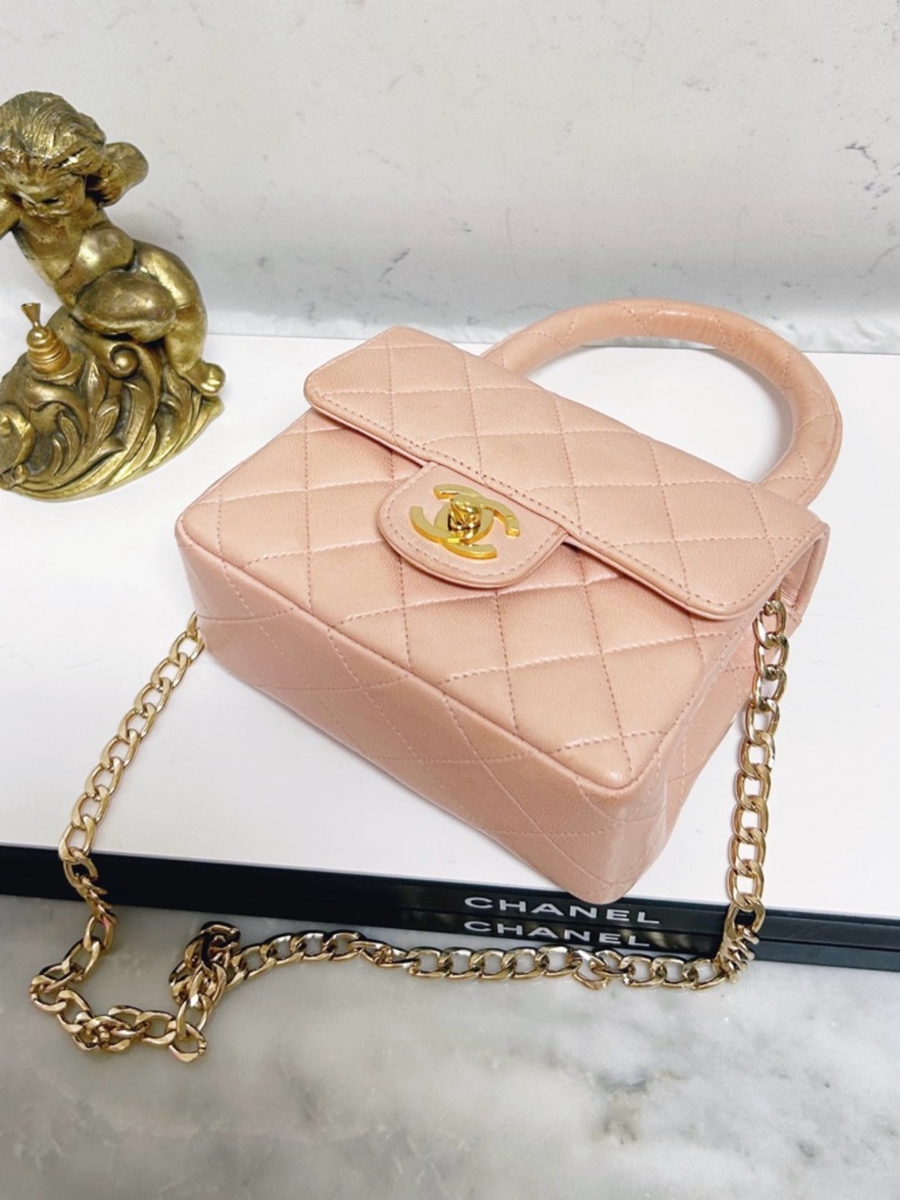 Authentic Chanel ULTRA RARE 90’s Top Handle Mini Kelly “Child” Handbag - Picture 7 of 15